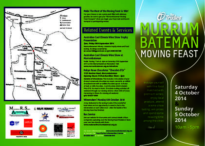 Make The Most of the Moving Feast & Win! For your chance to win a prize pack filled with delicious goodies, be sure to get your “Murrumbateman Moving Feast Passport” when you begin your feast trail and have it stampe