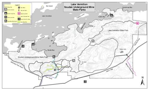 Lake Vermillion and Soudan Underground Mine State Parks Map August 2012