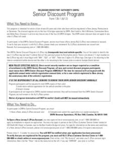 DELAWARE RIVER PORT AUTHORITY (DRPA)  Senior Discount Program Form[removed]What You Need to Know…