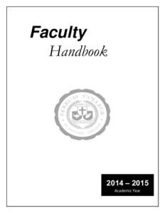Faculty Handbook 2014 – 2015 Academic Year