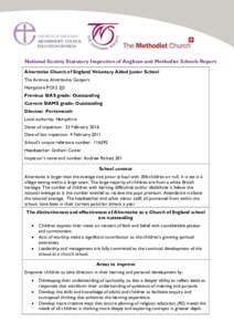 National Society Statutory Inspection of Anglican and Methodist Schools Report Alverstoke Church of England Voluntary Aided Junior School The Avenue, Alverstoke, Gosport Hampshire PO12 2JS Previous SIAS grade: Outstandin