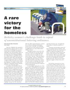 East Bay Comm Law Ctr_A rare victory for the homeless:Plaintiff magazine.qxd