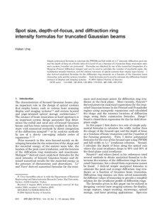 Spot size, depth-of-focus, and diffraction ring intensity formulas for truncated Gaussian beams Hakan Urey