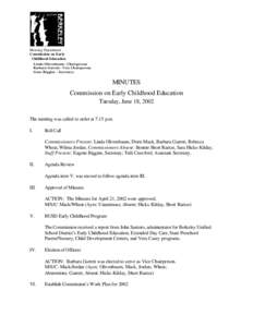 Commission on Early Childhood Education Agenda[removed]pdf)