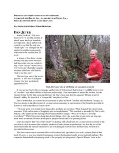 PROFILES OF CONSERVATION EASEMENT DONORS GEORGIA LAND TRUST, INC., ALABAMA LAND TRUST, INC., THE CHATTOWAH OPEN LAND TRUST, INC. ALL PROFILES WRITTEN BY FRANK MCINTOSH  DAN JETER