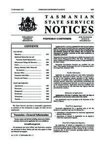 State Service Notices 12 September 2012