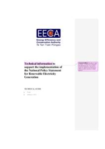 Technical information to support the implementation of the National Policy Statement for Renewable Electricity Generation