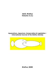 AACL Bioflux VolumeAquaculture, Aquarium, Conservation & Legislation International Journal of the Bioflux Society  Bioflux 2009