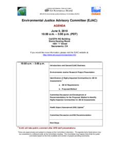 AB 32 Environmental Justice Advisory Committee (EJAC)  Environmental Justice Advisory Committee (EJAC) AGENDA June 9, [removed]:00 a.m. – 3:00 p.m. (PDT)