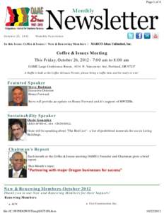 Page 1 of 4  October 22, 2012 Monthly Newsletter