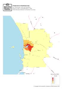 People born in North-East Asia  As a percentage of the total population Based on Place of Usual Residence, 2006 Perth (Statistical Division) by Statistical Local Area