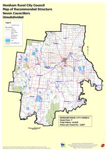 Horsham Rural City Council Map of Recommended Structure Seven Councillors Unsubdivided Legend Locality Boundary