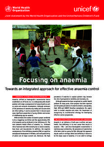 World Health Organization Focusing on anaemia  WHO/PAHO/CARLOS GAGGERO