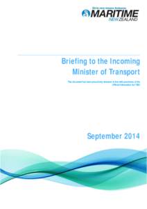 Briefing to the incoming Minister of Transport[removed]