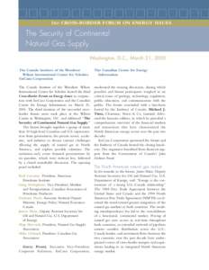 3RD CROSS-BORDER FORUM ON ENERGY ISSUES  The Security of Continental Natural Gas Supply Washington, D.C., March 21, 2005 WOODROW WILSON CENTER FORUM