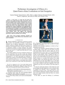 Preliminary Investigation of Effects of a Quasi-Passive Knee Exoskeleton on Gait Energetics