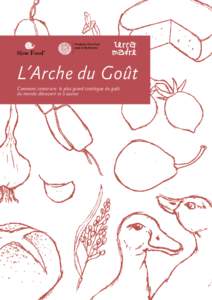 L’Arche du Goût Comment construire le plus grand catalogue du goût du monde: découvrir et à sauver. Sommaire Qu’est-ce que l’Arche du Goût?