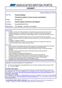 Property Manager, Humber 20314