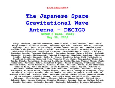 The Japanese Space Gravitational Wave Antenna - DECIGO