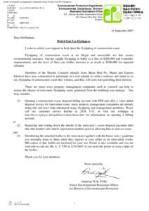 Letter to property management companies about Watch Out For Flytippers 本署檔案 OUR REF : ( 5 ) in EP1014/P3/107 Pt.3 來函檔案 YOUR REF : 電