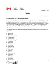 Prescription Drug List Additions Notice