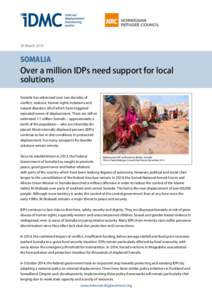 18 MarchSOMALIA Over a million IDPs need support for local solutions