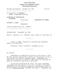 State of New York Supreme Court, Appellate Division Third Judicial Department Decided and Entered: November 20, 2014 ___________________________________