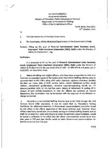 No[removed]E0(SM-0 Government of India Ministry of Personnel, Public Grievances & Pensions Department of Personnel & Training Office of the Establishment Officer North Block, New Delhi