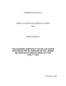 GOBIERNO DE NICARAGUA  INSTITUTO NACIONAL DE ESTADÍSTICAS Y CENSOS INEC  PROYECTO MECOVI