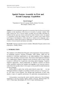 Spatial Feature Assembly in First and Second Language Acquisition