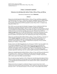 USFDA Tentative Approval[removed]Didanosine chewable/dispersible buffered Tablets 100mg, 150mg, 200mg Aurobindo Pharma, Ltd. 1