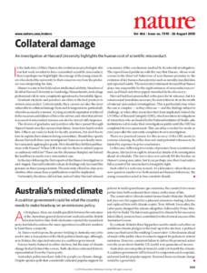 www.nature.com/nature  Vol 466 | Issue no. 7310 | 26 August 2010 Collateral damage