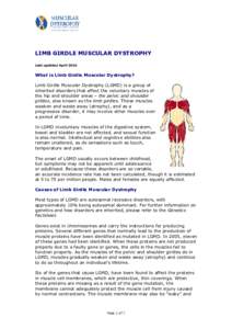 Biology / Limb-girdle muscular dystrophy / Emery–Dreifuss muscular dystrophy / Dysferlinopathy / Distal muscular dystrophy / Dysferlin / Calpain / Weakness / Sarcoglycan / Muscular dystrophy / Health / Anatomy