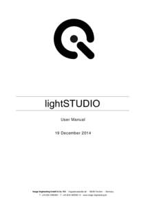 lightSTUDIO User Manual 19 DecemberImage Engineering GmbH & Co. KG · Augustinusstraße 9d · 50226 Frechen · Germany