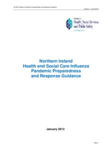 NI HSC Influenza Pandemic Preparedness and Response Guidance Version 1.1 (JanNorthern Ireland Health and Social Care Influenza Pandemic Preparedness