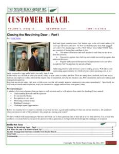 CUSTOMER REACH VOLUME 8,  ISSUE