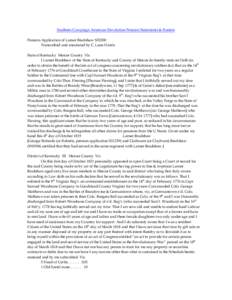 Southern Campaign American Revolution Pension Statements & Rosters Pension Application of Larner Bradshaw S35200 Transcribed and annotated by C. Leon Harris State of Kentucky Mercer County Viz I Larner Bradshaw of the St