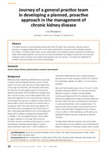 Case study  Journey of a general practice team in developing a planned, proactive approach in the management of chronic kidney disease