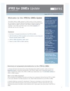    IFRS for SMEs Update From the IFRS Foundation  Issue[removed], November 2013