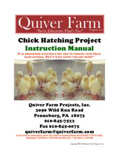 Chick Hatching Project Instruction Manual