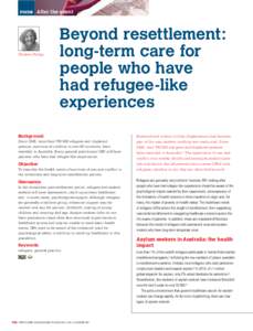 After the event  Christine Phillips Beyond resettlement: long-term care for