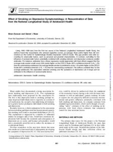 Vol. 162, No. 5 Printed in U.S.A. DOI: aje/kwi219 American Journal of Epidemiology Copyright ª 2005 by the Johns Hopkins Bloomberg School of Public Health