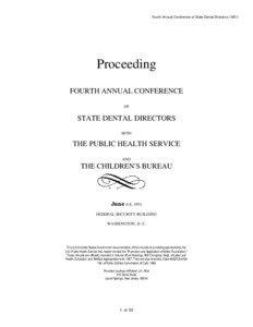 Fourth Annual Conference of State Dental Directors[removed]Proceeding