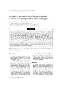 Mineralogical Magazine, December 1999, Vol. 63(6), pp. 909–916  Itoigawaite, a new mineral, the Sr analogue of lawsonite,