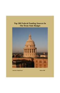 Top 100 Federal Funding Sources In   The Texas State Budget Legislative Budget Board