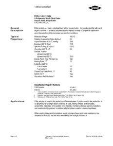Technical Data Sheet  Ethyl Acrylate