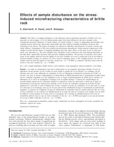 239  Effects of sample disturbance on the stressinduced microfracturing characteristics of brittle rock E. Eberhardt, D. Stead, and B. Stimpson