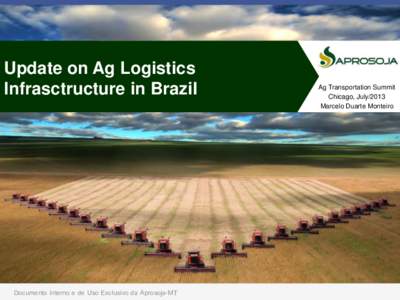 Update on Ag Logistics Infrasctructure in Brazil Documento Interno e de Uso Exclusivo da Aprosoja-MT  Ag Transportation Summit