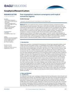 Geophysical Research Letters RESEARCH LETTER2014GL062301 Key Points: • A new method is developed to analyze moisture budget parameters