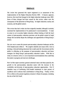 PREFACE The review that generated this report originated as an assessment of the implementation of the Higher Education Review[removed]It became apparent, however, that much had changed in the higher education landscape si